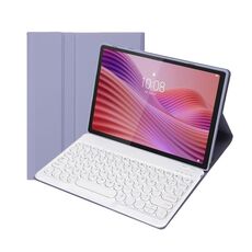 Custodia in pelle per tablet con tastiera Bluetooth con tasti rotondi staccabili ultrasottili YAM29 per Lenovo Tab 10.1 / ZhaoYang K10C 10.1 (bianco lavanda)