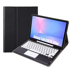Custodia in pelle per tablet Samsung Galaxy Tab S10 FE+ A820B-A con tastiera Bluetooth staccabile e touchpad (nero+bianco)