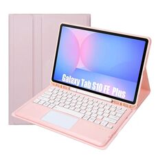 Custodia in pelle per tablet Samsung Galaxy Tab S10 FE+ A820B-A con tastiera Bluetooth staccabile e touchpad (rosa)
