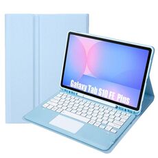 Custodia in pelle per tablet Samsung Galaxy Tab S10 FE+ A820B-A con tastiera Bluetooth staccabile e touchpad (blu cielo)