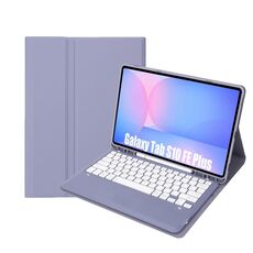 Custodia in pelle per tablet Samsung Galaxy Tab S10 FE+ A820B con tastiera Bluetooth staccabile e slot per penna (viola)
