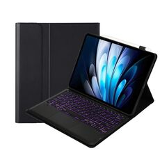 Custodia per tablet in pelle staccabile con tastiera Bluetooth e retroilluminazione touch per vivo Pad5 Pro / 3 Pro AV14-AS (nero)