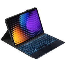 Custodia in pelle per tablet Xiaomi Pad 7 / Pad 7 Pro 11.2 PST-MI7 con tastiera retroilluminata e touchpad (nera)