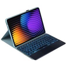 Custodia in pelle per tablet Xiaomi Pad 7 / Pad 7 Pro 11.2 PST-MI7 con tastiera retroilluminata e touchpad (blu nebbia)