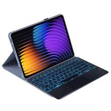 Custodia in pelle per tablet Xiaomi Pad 7 / Pad 7 Pro 11.2 PST-MI7 con tastiera e touchpad retroilluminati (viola scuro)