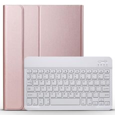 A098 Custodia protettiva per tastiera Bluetooth ABS ultrasottile rimovibile per iPad Air 4 da 10,9 pollici (2020), con supporto (oro rosa)