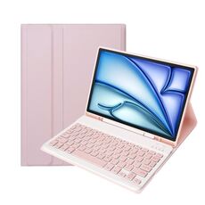 C098B Custodia protettiva per tastiera Bluetooth ultra sottile in ABS rimovibile con colori Candy per iPad Air 4 da 10,9 pollici (2020), con supporto e slot per penna (rosa)
