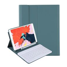 T098B Custodia protettiva per tastiera Bluetooth ultra sottile con colori Candy integrato per iPad Air 4 da 10,9 pollici (2020), con supporto e slot per penna (verde scuro)