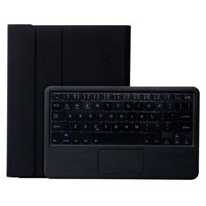 T098B-A Custodia protettiva per tastiera Bluetooth in TPU con texture pelle pressata rimovibile per iPad Air 4 da 10,9 pollici (2020), con supporto e slot per penna e touch (nero)