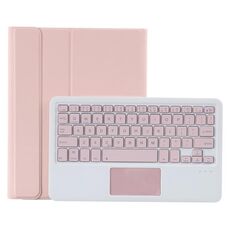 T098B-A Custodia protettiva per tastiera Bluetooth in TPU con texture pelle pressata rimovibile per iPad Air 4 da 10,9 pollici (2020), con supporto, slot per penna e touch (rosa)