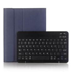 A09B Custodia in pelle con tastiera Bluetooth rimovibile ABS Bluetooth 3.0 ultrasottile per iPad Air / Pro da 10,5 pollici (2019), con slot per penna e supporto (blu scuro)