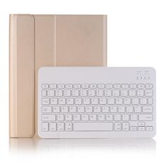 A09B Custodia in pelle con tastiera Bluetooth rimovibile in ABS ultra sottile Bluetooth 3.0 per iPad Air / Pro da 10,5 pollici (2019), con slot per penna e supporto (oro)