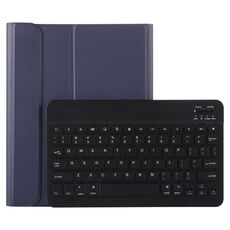 A11B Bluetooth 3.0 Custodia in pelle con tastiera Bluetooth rimovibile ABS ultrasottile per iPad Pro da 11 pollici, 2018, con slot per penna e supporto (blu scuro)