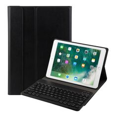 FT-1030D Tastiera con struttura spazzolata in ABS Bluetooth 3.0 + custodia in pelle con texture pelle per iPad Air / Air 2 / iPad Pro da 9,7 pollici, con regolazione dell'angolo a tre marce / funzione magnetica / sospensione (nero)