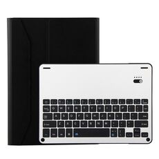 FT-1038B Tastiera staccabile Bluetooth 3.0 in lega di alluminio + Custodia in pelle con struttura in pelle di agnello per iPad Air / Air 2 / iPad Pro da 9,7 pollici, con idrorepellente / Regolazione dell'angolo a tre marce / Funzione magnetica / Sleep (Nero)