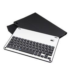 FT-1039B Tastiera staccabile Bluetooth 3.0 in lega di alluminio + custodia in pelle di pelle di agnello per iPad Pro 10.5 pollici / iPad Air (2019), con idrorepellente / regolazione dell'angolo a tre marce / magnetica / funzione sleep (nero)