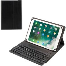TY-1031 Tastiera universale Bluetooth 3.0 con texture spazzolata ABS + custodia in pelle per iOS, Windows, tablet PC Android tra 9-10,5 pollici (nero)