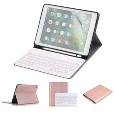 Tastiera Bluetooth rimovibile + custodia in pelle a ribaltamento orizzontale con supporto e portamatite per iPad Pro 9,7 pollici, iPad Air, iPad Air 2, iPad 9,7 pollici (2017), iPad 9,7 pollici (2018) (oro rosa)
