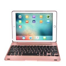 Per iPad Pro 9.7 pollici / iPAD Air 2 Custodia a ribalta orizzontale + tastiera Bluetooth (oro rosa)