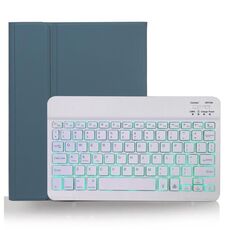 X-11BS Custodia per tastiera Bluetooth staccabile con texture liscia per iPad Pro da 11 pollici 2020/2018, con slot per penna e retroilluminazione (verde scuro)