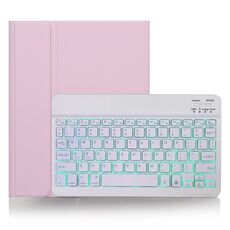 X-11BS Custodia per tastiera Bluetooth staccabile con texture liscia per iPad Pro da 11 pollici 2020/2018, con slot per penna e retroilluminazione (rosa)