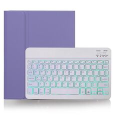 X-11BS Custodia per tastiera Bluetooth staccabile con texture liscia per iPad Pro da 11 pollici 2020/2018, con slot per penna e retroilluminazione (viola chiaro)