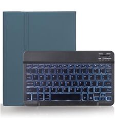 X-11BS Custodia per tastiera Bluetooth staccabile con texture liscia per iPad Pro da 11 pollici 2020/2018, con slot per penna e retroilluminazione (verde scuro)