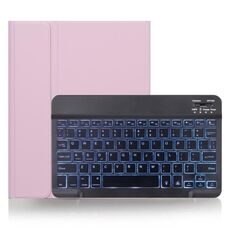 X-11BS Custodia per tastiera Bluetooth staccabile con texture liscia per iPad Pro da 11 pollici 2020/2018, con slot per penna e retroilluminazione (rosa)
