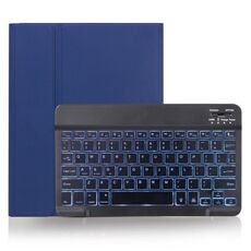 X-11BS Custodia per tastiera Bluetooth staccabile con texture liscia per iPad Pro da 11 pollici 2020/2018, con slot per penna e retroilluminazione (blu)