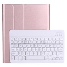 A11b Bluetooth 3.0 Custodia in pelle Bluetooth Bluetooth ABS ultra-sottile con supporto e slot per penna per iPad Pro 11 pollici 2021 (oro rosa)