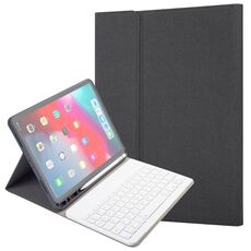 RK11 per iPad Pro da 11 pollici con texture di seta staccabile in plastica con tastiera Bluetooth Cover in pelle con slot per penna e funzione di supporto (nero)