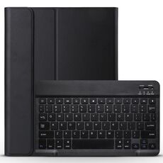 Tastiera Bluetooth rimovibile + Custodia in pelle a vibrazione orizzontale con struttura spazzolata con supporto per iPad Pro da 11 pollici (2018) (nero)