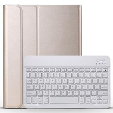 Tastiera Bluetooth rimovibile + Custodia in pelle a vibrazione orizzontale con trama spazzolata con supporto per iPad Pro 11 pollici (2018) (oro)