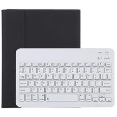 TG11B tastiera Bluetooth staccabile bianca + custodia protettiva in pelle microfibra per iPad Pro da 11 pollici (2020), con slot per penna e supporto (nero)