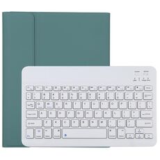 TG11B Tastiera Bluetooth staccabile bianca + custodia protettiva in pelle microfibra per iPad Pro da 11 pollici (2020), con slot per penna e supporto (verde scuro)