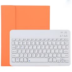 TG11B Tastiera Bluetooth staccabile bianca + custodia protettiva in pelle in microfibra per iPad Pro da 11 pollici (2020), con slot per penna e supporto (arancione)