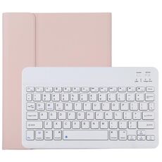 TG11B Tastiera Bluetooth staccabile bianca + custodia protettiva in pelle in microfibra per iPad Pro da 11 pollici (2020), con slot per penna e supporto (rosa)