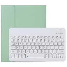 TG11B Tastiera Bluetooth staccabile bianca + custodia protettiva in pelle in microfibra per iPad Pro da 11 pollici (2020), con slot per penna e supporto (verde)