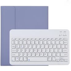 TG11B Tastiera Bluetooth staccabile bianca + custodia protettiva in pelle microfibra per iPad Pro da 11 pollici (2020), con slot per penna e supporto (viola)