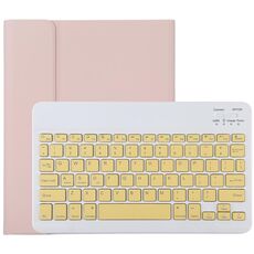 TG11B Tastiera Bluetooth staccabile gialla + custodia protettiva in pelle microfibra per iPad Pro da 11 pollici (2020), con slot per penna e supporto (rosa)