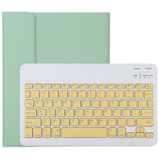 TG11B Tastiera Bluetooth staccabile gialla + custodia protettiva in pelle microfibra per iPad Pro da 11 pollici (2020), con slot per penna e supporto (verde)