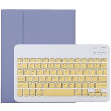 TG11B Tastiera Bluetooth staccabile gialla + custodia protettiva in pelle microfibra per iPad Pro da 11 pollici (2020), con slot per penna e supporto (viola)