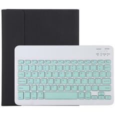 TG11B Tastiera Bluetooth verde staccabile + Custodia protettiva in pelle in microfibra per iPad Pro 11 pollici (2020), con slot per penna e supporto (nero)