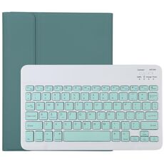 TG11B Tastiera Bluetooth verde staccabile + custodia protettiva in pelle in microfibra per iPad Pro da 11 pollici (2020), con slot per penna e supporto (verde scuro)