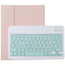 TG11B Tastiera Bluetooth verde staccabile + custodia protettiva in pelle in microfibra per iPad Pro da 11 pollici (2020), con slot per penna e supporto (rosa)