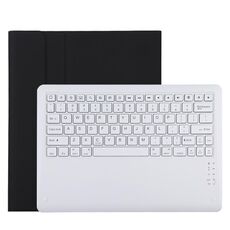 Custodia protettiva in pelle microfibra con tastiera Bluetooth staccabile T129 per iPad Pro da 12,9 pollici (2020), con supporto (nero)