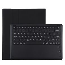 Custodia protettiva in pelle microfibra con tastiera nera Bluetooth rimovibile T129 per iPad Pro da 12,9 pollici (2020), con supporto (nero)
