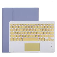 TG11BC Custodia protettiva in pelle microfibra con tastiera Bluetooth staccabile per iPad Pro da 11 pollici (2020), con touchpad, slot per penna e supporto (viola)