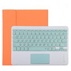 Custodia protettiva in pelle microfibra con tastiera verde Bluetooth staccabile TG11BC per iPad Pro da 11 pollici (2020), con touchpad, slot per penna e supporto (arancione)