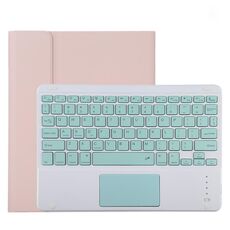 Custodia protettiva in pelle microfibra con tastiera verde Bluetooth staccabile TG11BC per iPad Pro da 11 pollici (2020), con touchpad, slot per penna e supporto (rosa)